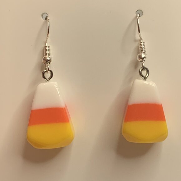 Candy Corn Earring, Halloween Earring, Funny Food Earring, Fall Earring, Candy - Picture 8 of 8